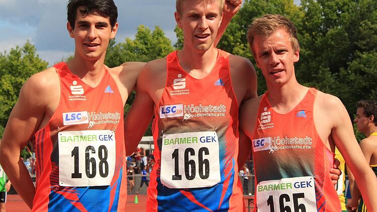 Marco Kürzdörfer, Tobias Budde und Bastian Grau (von links) holten bei der U23-DM Bronze über 3x1000 Meter.
