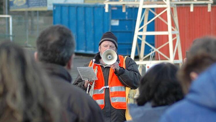Demonstration gegen die Südlink-Stromtrasse in Römershag/Bad Brückenau. Foto: Sebastian Schmitt-Mathea