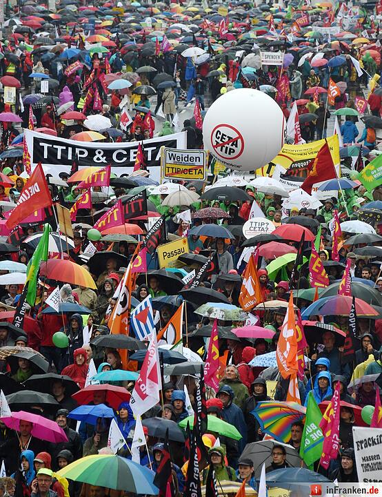 Demonstration gegen die Handelsabkommen