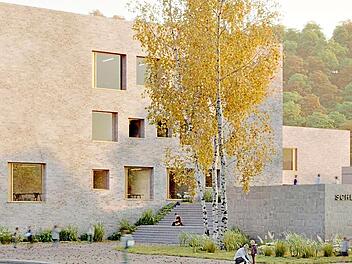 Der Entwurf f&uuml;r das neue Grundschulgeb&auml;ude in N&uuml;dlingen. Quelle: Architekturb&uuml;ro hjp