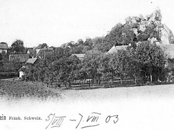 Alte Ansichtskarte von Wichsenstein, 1903  Repro: Reinhard Löwisch