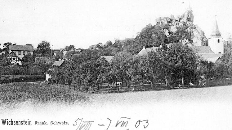 Alte Ansichtskarte von Wichsenstein, 1903  Repro: Reinhard Löwisch