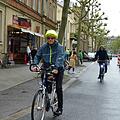 Auf dem "Pop-Up-Radweg" des ADFC Bamberg konnte am Freitag entspannt und sicher geradelt werden.  Fotos: Julian Megerle