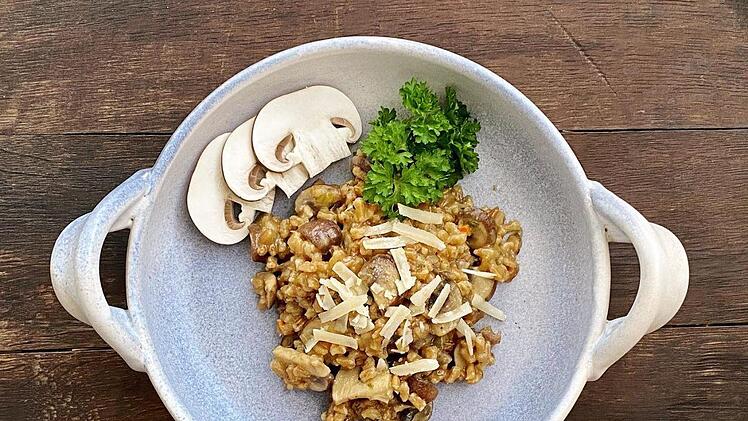 Dinkelrisotto mit Champignons. Foto: Andreas Türk