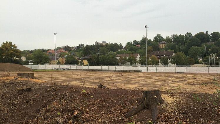 So präsentierte sich die Baustelle der neuen Angersporthalle in Coburg im September 2015Foto: Jochen Berger