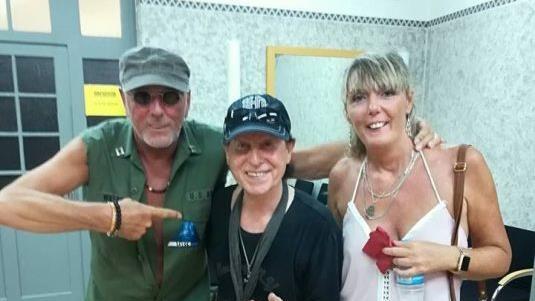 "Doobie" und Britte Fechter mit "Doobies" altem Weggef&auml;hrten Klaus Meine. Johannes Schlereth