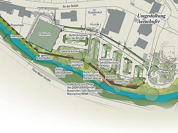 Die Pläne für die Aurach wurden präsentiert. Quelle: Stadt/Grafik: FT