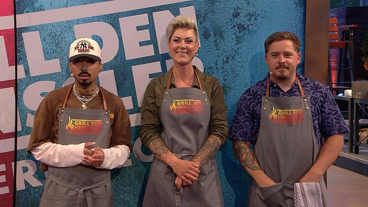 Eigentlich traten unter der Anleitung von Koch-Coach Max Stiegl nur drei Promis gegen Henssler an: Tony Bauer, Carola "Doc Caro" Holzner und Gustav Sch&auml;fer (von links). Aber Tony Bauer hatte eine &Uuml;berraschung parat.