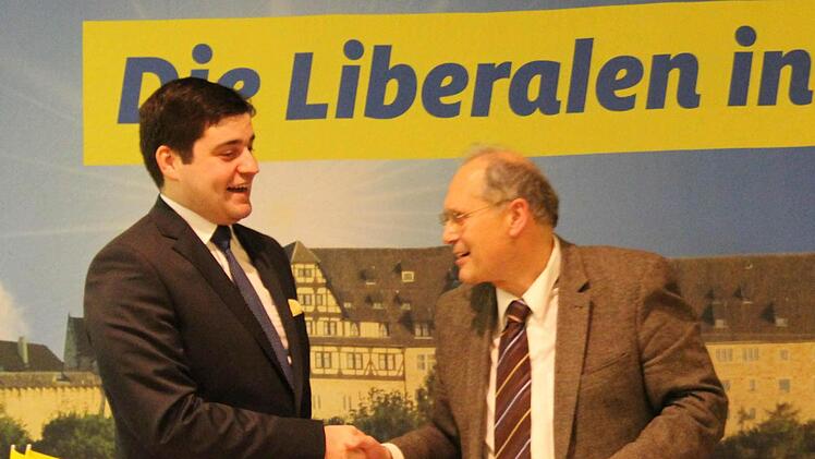 Jens-Uwe Peter (links) ist OB-Kandidat der FDP und führt auch die Liste für die Stadtratswahl an. Auf Platz 2 kandidiert Kreisvorsitzender Ulrich Herbert (rechts).
