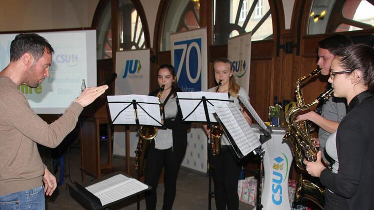 Das Saxofon-Quartett der Musikschule Ebern unter der Leitung von Christian Baum.
