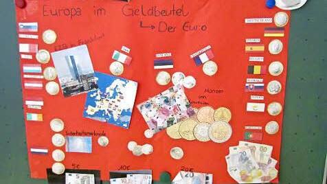 Europa im Geldbeutel - Teil des Alltags der Sechstklässler.