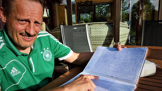 &Uuml;ber seine Eins&auml;tze als Fu&szlig;baller und sp&auml;ter als Spielertrainer f&uuml;hrte Markus Kraus akribisch Buch. Fotos: Werner Rei&szlig;aus/privat