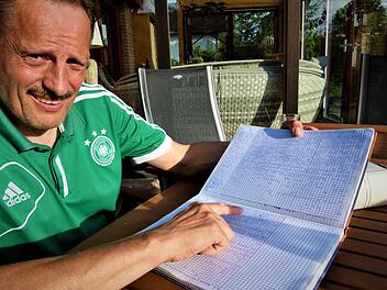 Über seine Einsätze als Fußballer und später als Spielertrainer führte Markus Kraus akribisch Buch. Fotos: Werner Reißaus/privat