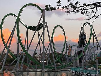"Incredible Hulk Coaster" - mit dieser gigantischen Achterbahn sind Christian Meister und René Mühlmann in Orlando gefahren. Ihr Urteil: "Ein Hammer-Fahrgefühl".Rene Mühlmann