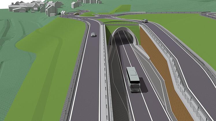 So soll der Tunnel einmal aussehen. Visualisierung: Staatliches Bauamt Bayreuth