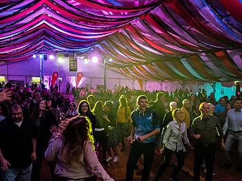 Im Festzelt auf dem Schlossplatz feierten viele Besucher die Spider Murphy Party.Foto: Jochen Berger