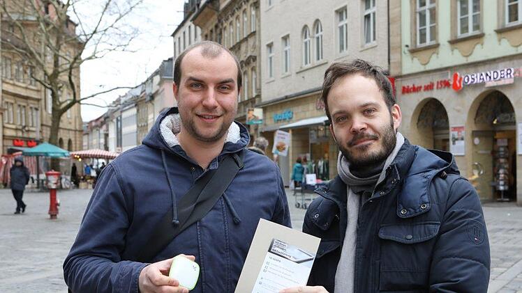 WiR-Regionalmanager Tobias Alt und Arno Schimmelpfennig (Video-Marketing Bamberg) Foto: Barbara  Herbst