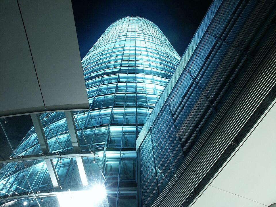Der Business Tower in Nürnberg - einst das höchste Bürogebäude in Bayern