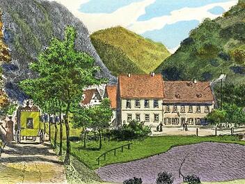 Ansicht von Behringersmühle auf einer Postkarte des Nürnberger Kunstverlages Hermann Martin von 1904 Repro: Reinhard Löwisch