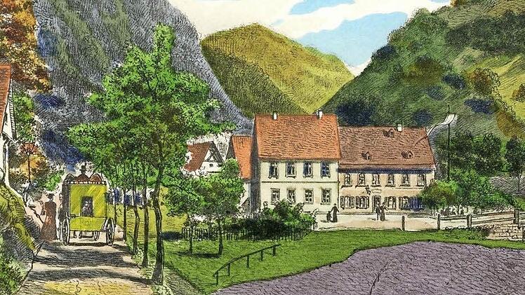 Ansicht von Behringersmühle auf einer Postkarte des Nürnberger Kunstverlages Hermann Martin von 1904 Repro: Reinhard Löwisch