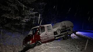 Glätte und Schneefall