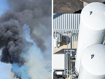 Gro&szlig;brand an Biogasanlage in Oberfranken: Feuerwehrmann verletzt - zwei Geb&auml;ude zerst&ouml;rt