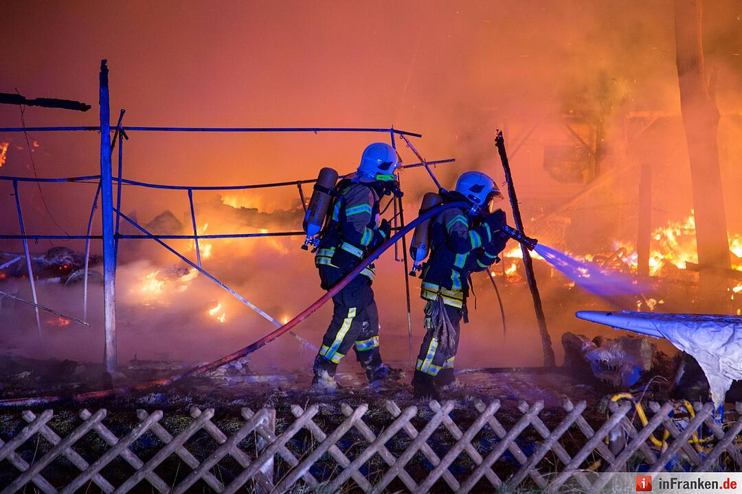 Feuer auf Campingplatz