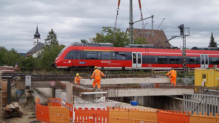 Die Brückenbaustelle am Kellbach in Ebensfeld Foto: Matthias Höher