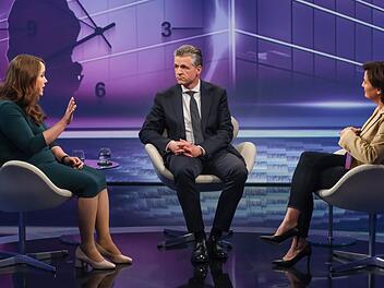 Bei Sandra Maischberger (rechts) hält Ricarda Lang Thorsten Frei vor: Die CDU habe das Konzept Rente nicht verstanden und rede das Land faul.