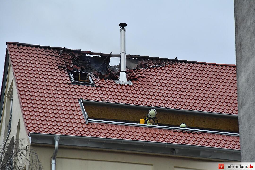 Dachstuhlbrand in der Geisfelder Straße in Bamberg