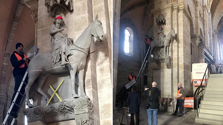 Klimaaktivisten protestieren am Bamberger Reiter - was erwartet sie jetzt?