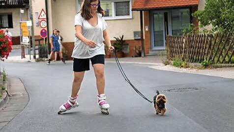 Auch ein Hund ging auf den Rundkurs.