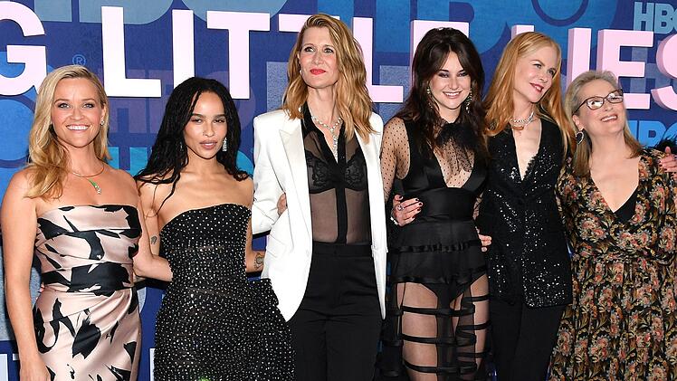 Sie sind die Gesichter des Serien-Erfolgs "Big Little Lies", von links: Reese Witherspoon, Zoë Kravitz, Laura Dern, Shailene Woodley, Nicole Kidman und Meryl Streep.
