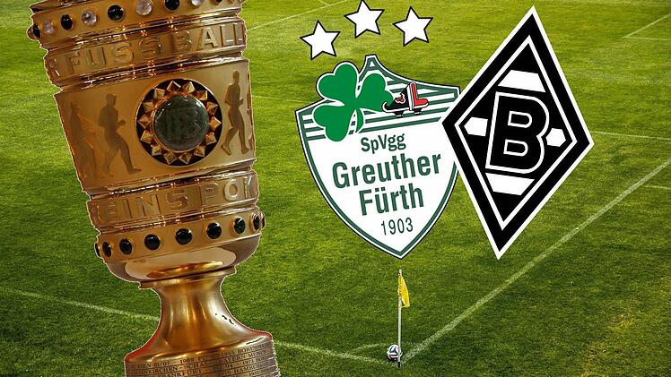 Die SpVgg Greuther Fürth empfängt im Achtelfinale des DFB-Pokals Bundesligist Borussia Mönchengladbach. Fotos: pixabay/dpa Montage: Alexander Kroh