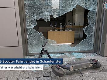 N&uuml;rnberg: Betrunkener E-Scooter-Fahrer kracht in Schaufenster