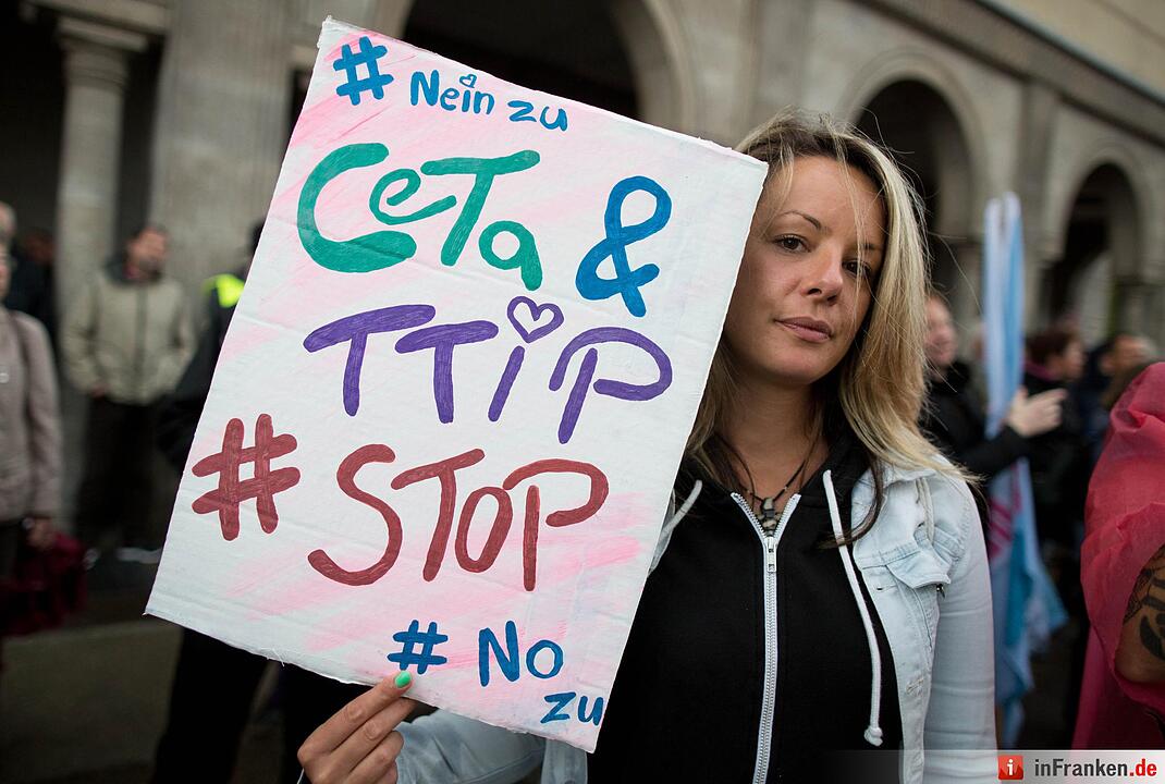 Demonstration gegen die Handelsabkommen
