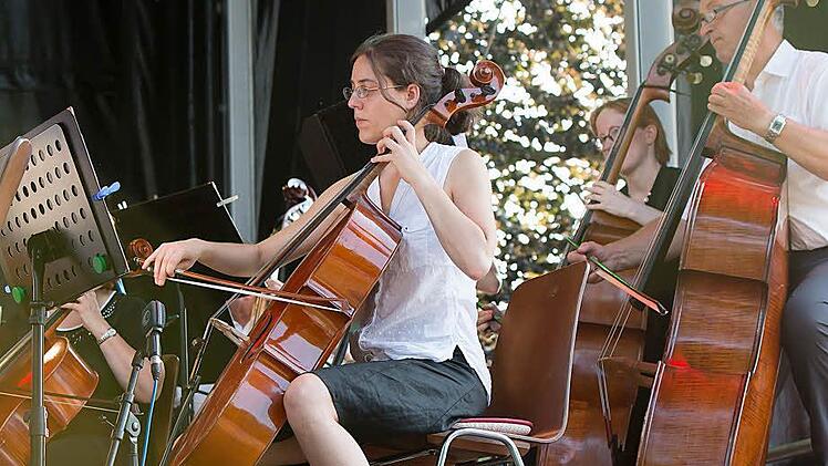 Impressionen vom Open-Air-Konzert mit dem Orchester der "Gesellschaft der Musikfreunde Neustadt".Foto: Albert Höchstädter
