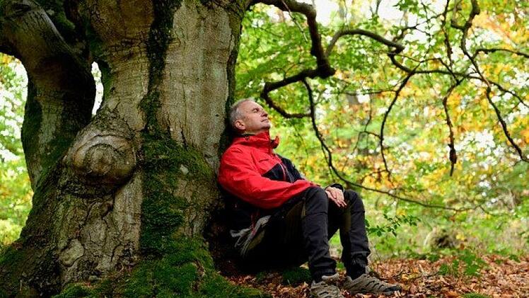 Otmar Diez gibt Anleitungen zum Waldbaden. Foto: Jürgen Pfeiffer