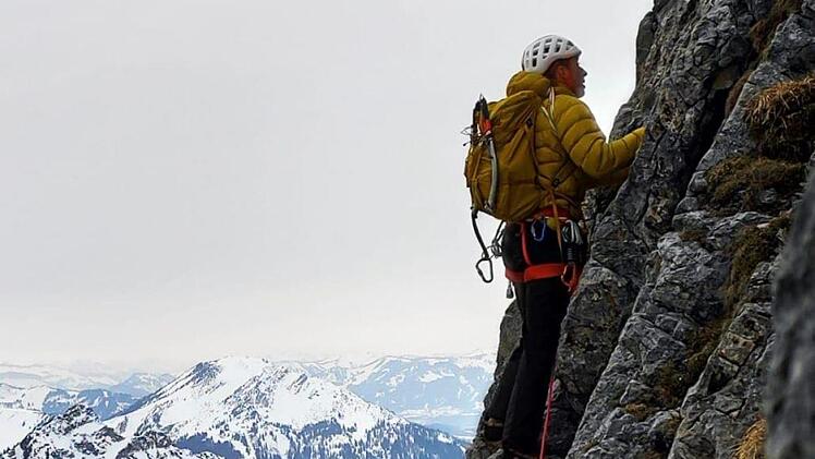Klettern an den Aggenstein-S&uuml;dwandplatten.Foto:  Steffen Schmidt