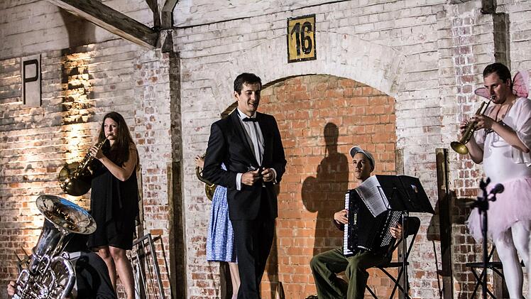 Wenn mitreißende Musizierfreude auf überbordende komödiantische Begeisterung trifft: Das Ensemble "Sepp-Depp-Septett" beeindruckte das Publikum beim Finale des Coburger Festivals "Klanggrenzen".Foto: Jochen Berger