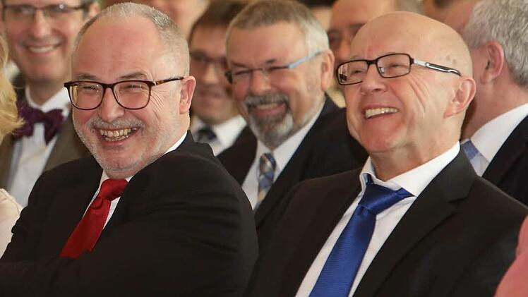 Der neue und der alte Landgerichtspräsident (oben): Anton Lohneis (links) und Friedrich Krauß.  Foto: Barbara Herbst