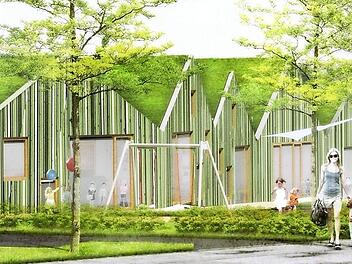 Viel Grün zeitigt der Neubau der Kindertagesstätte St. Otto.  Foto: Architekturbüro Jäcklein