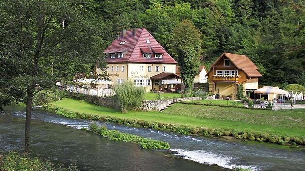 Die Stempfermühle wird seit 1866 als Gasthof bewirtschaftet und war ein sehr beliebtes Ausflugsziel. Sie wurde im Zweiten Weltkrieg zerstört und wieder aufgebaut.  Foto: Reinhard Löwisch