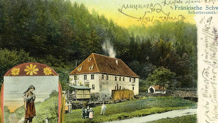 Die Schottersmühle auf einer Ansichtskarte aus dem Jahr 1903privat