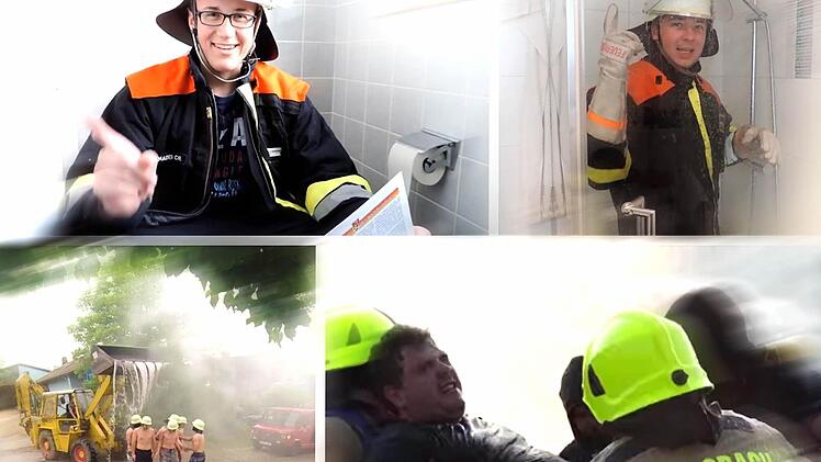 Screenshots der Videos der Feuerwehren Tiefenthal, Weilersbach und Pretzfeld, die bereits jeweils ein eigenes Video zur Cold Water Challenge auf Youtube veröffentlicht haben.