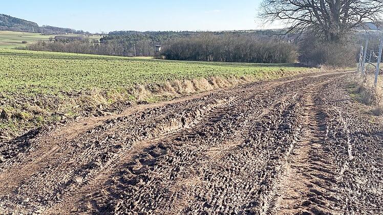 Der Weg am Kestlberg Richtung Gaiganz und Pinzberg ist in einem schlechten Zustand.