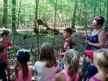 Das Waldmobile begeisterte die Kinder bei der waldp&auml;dagogischen Veranstaltung.  Fotos: Katja Sander