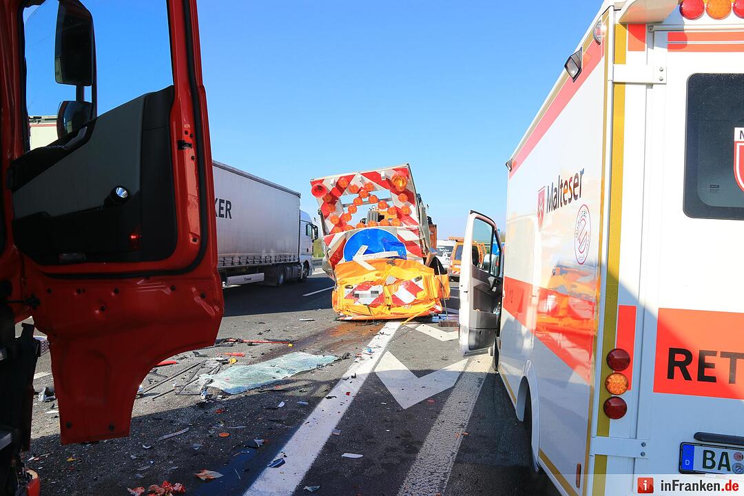 Bamberg-Hafen: Lkw-Unfall auf der A70