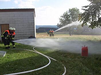 Konzentrierte Kooperation war bei der Übung der Wehren in Schlegelshaid angesagt, Foto: Susanne Deuerling