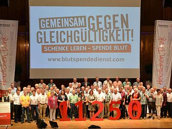 11 250 Mal haben diese Menschen aus dem Landkreis Bad Kissingen Blut gespendet. Fotos: Blutspendedienst